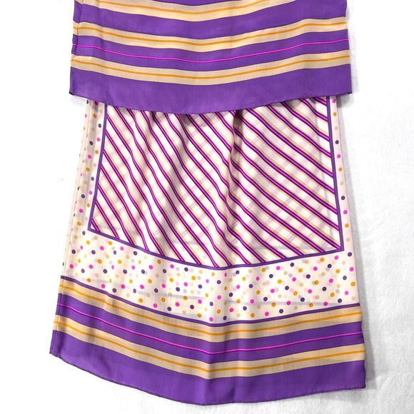 Chic Striped Midi Dress in Purple and Gold - Picture 3 of 16
